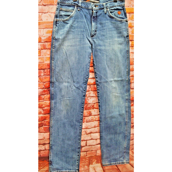 Men's Wrangler FR CAT2 2112 Flame Resistant Work Denim Blue Jeans Size 33 x 34 - Picture 4 of 9